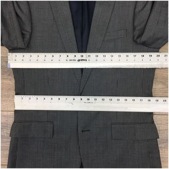 J CREW Mens Blazer Sport Coat Casual Jacket Size 38R 2 Button Wool Suit THOMPSON